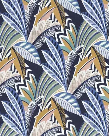 Camengo Cordillere Des Andes Indigo Curtains