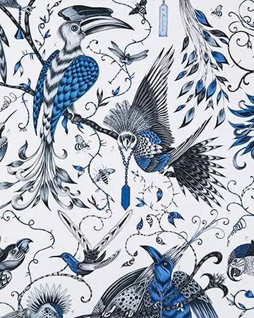 Clarke & Clarke Audubon Blue Curtains