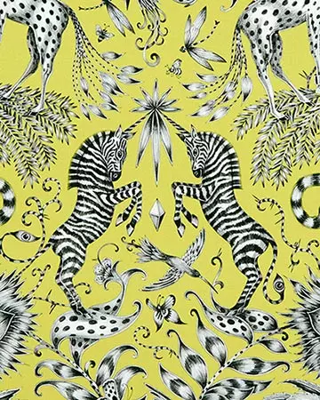 Clarke & Clarke Kruger Lime Curtains