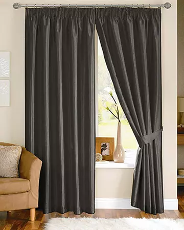 Clarke & Clarke Linoso Charcoal Curtains