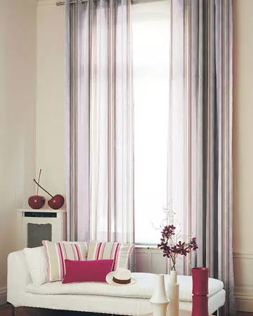 Voile Artifice Stripe Beige Curtains