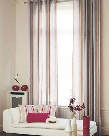 Voile Artifice Stripe Parme Curtains