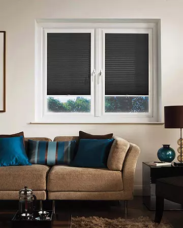 Neat Fit Duo Black Pleated Blinds