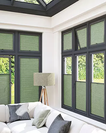 Neat Fit Forest Green Pleated Blinds