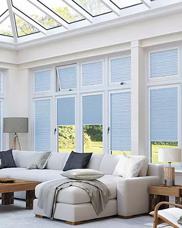 Neat Fit Pale Blue Pleated Blinds