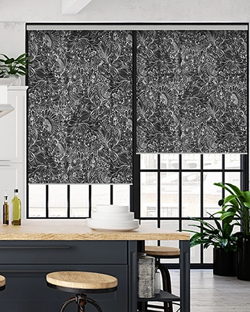 Butterfly Black Roller Blinds
