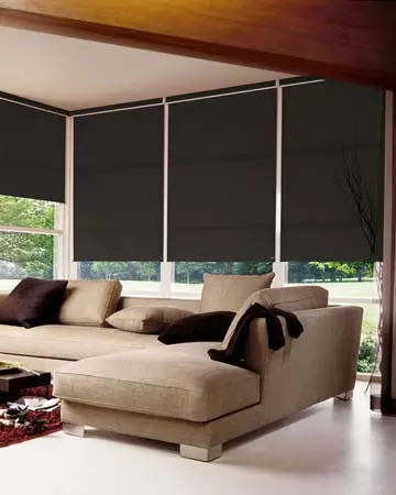 Louvolite Guardian Jet Black Roller Blinds