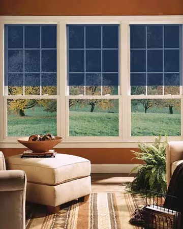 Louvolite Voile Cobalt Blue Roller Blinds