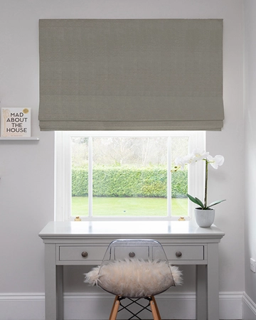 Atlas Faux Silk Greige Roman Blinds