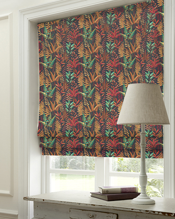 Clarke & Clarke Bracken Russet Aqua Roman Blinds