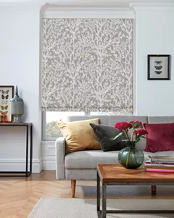 Clarke & Clarke Croft Charcoal Roman Blinds