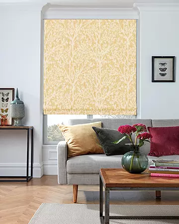 Clarke & Clarke Croft Ochre Roman Blinds