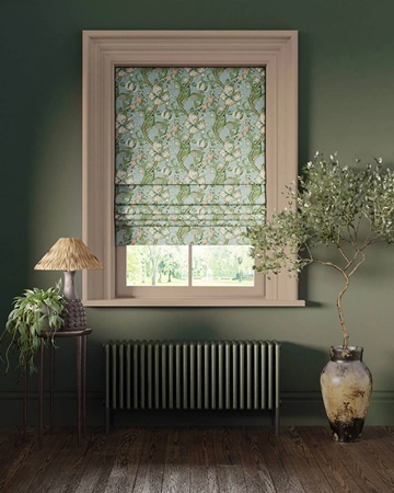Clarke & Clarke Golden Lily Apple Blush Roman Blinds