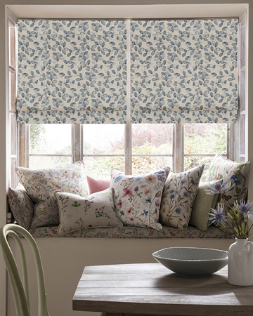 Clarke & Clarke Northia Denim Linen Roman Blinds