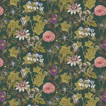Clarke & Clarke Passiflora Emerald Velvet Roman Blinds