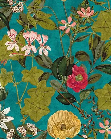 Clarke & Clarke Passiflora Kingfisher Roman Blinds