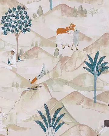 Clarke & Clarke Sahara Teal Spice Roman Blinds