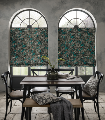 Clarke & Clarke Sunforest Peacock Roman Blinds