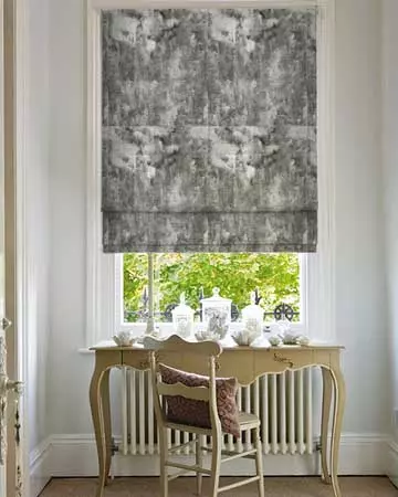 Clarke & Clarke Crush Silver Roman Blinds