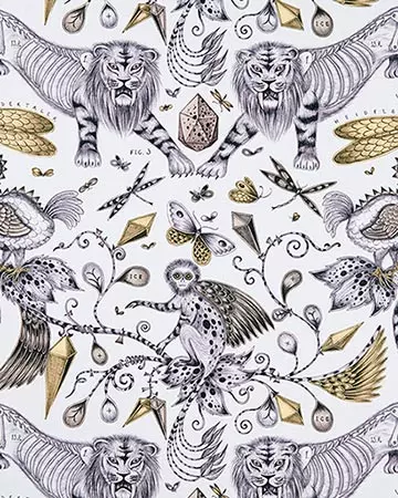 Clarke & Clarke Extinct Gold Roman Blinds