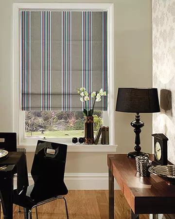 Clarke & Clarke Imani Indigo/Red Roman Blinds