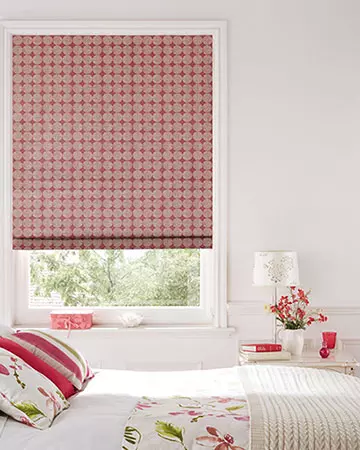 Clarke & Clarke Kiko Red Roman Blinds