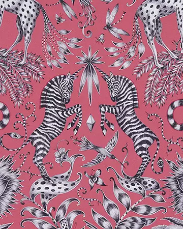 Clarke & Clarke Kruger Magenta Roman Blinds