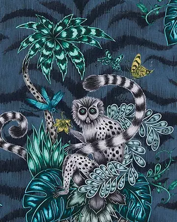 Clarke & Clarke Lemur Navy Roman Blinds