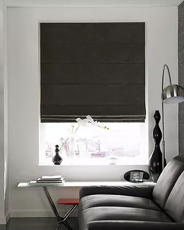 Clarke & Clarke Linoso Charcoal Roman Blinds