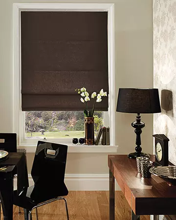 Clarke & Clarke Linoso Espresso Roman Blinds