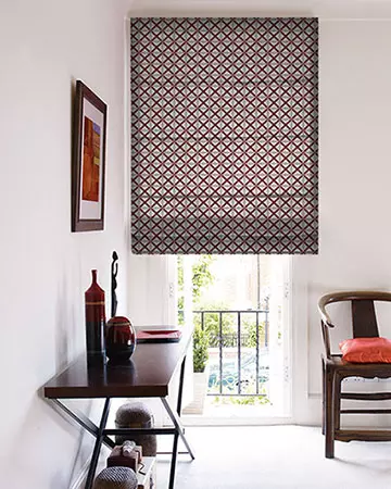 Clarke & Clarke Makenzi Red Roman Blinds