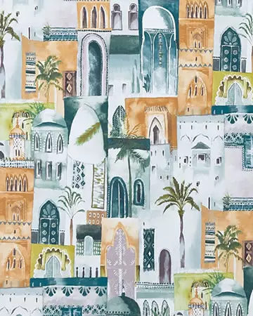 Clarke & Clarke Marrakech Teal Roman Blinds