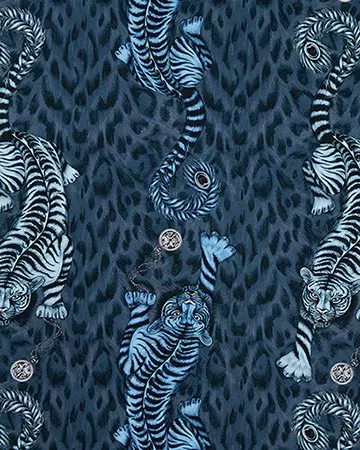Clarke & Clarke Tigris Navy Roman Blinds