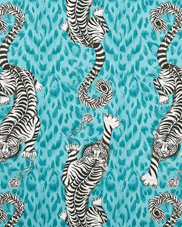 Clarke & Clarke Tigris Teal Roman Blinds