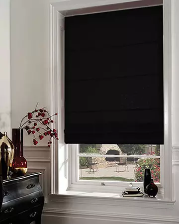 Faux Silk Black Roman Blinds