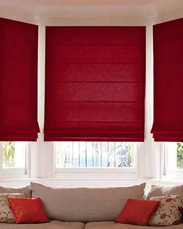 Faux Silk Dark Red Roman Blinds