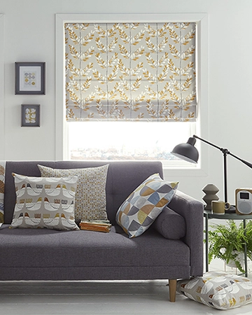 Iliv Scandi Sprig Tangerine Roman Blinds