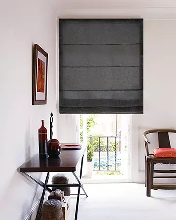 Soft Breeze Black Roman Blinds