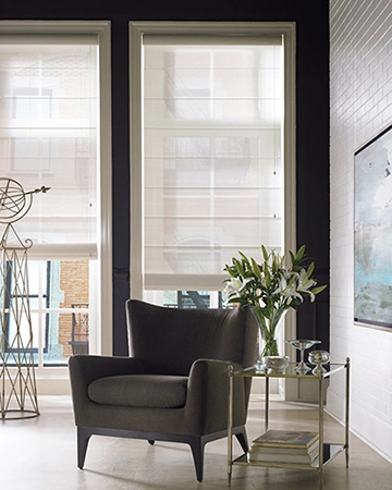 Voile White Roman Blinds