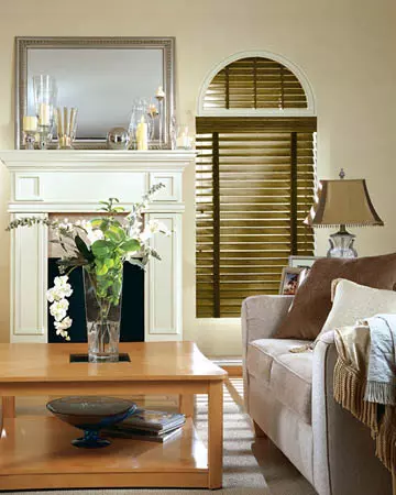 Distressed Antique Gold Varnished Real Oak Wooden Blinds