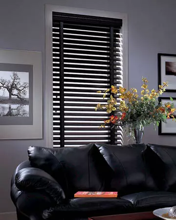 Distressed Black Varnished Real Oak Wooden Blinds