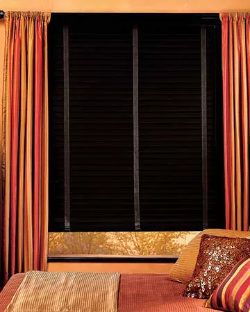 Distressed Blackfired Real Oak Wooden Blinds