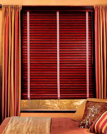 Red Rose Distressed Real Oak Wooden Blinds
