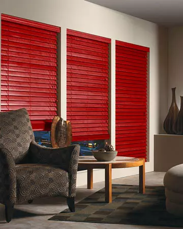 Red Wooden Blinds